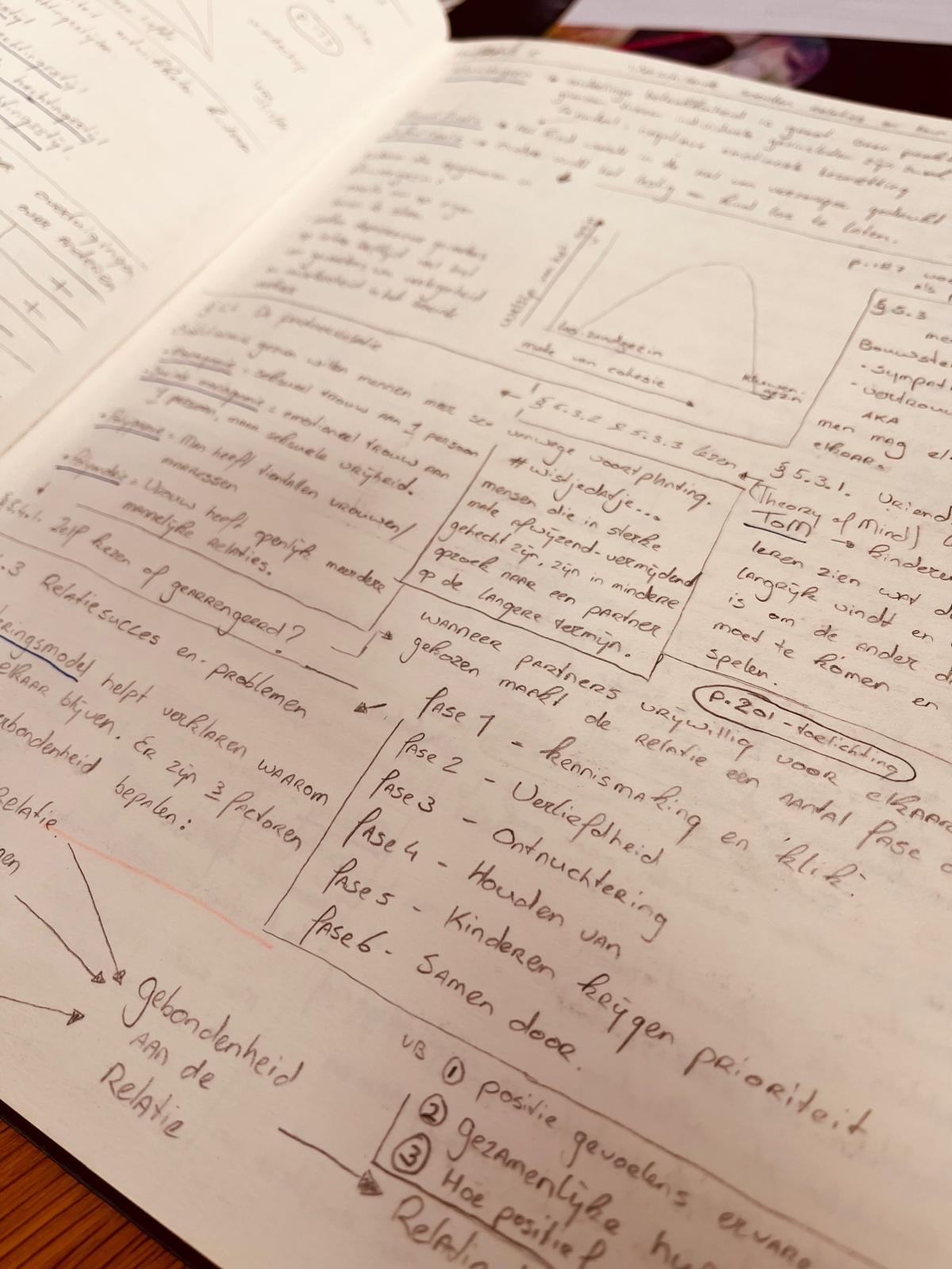 Handgeschreven aantekeningen die het proces van doelen & plan van aanpak illustreren